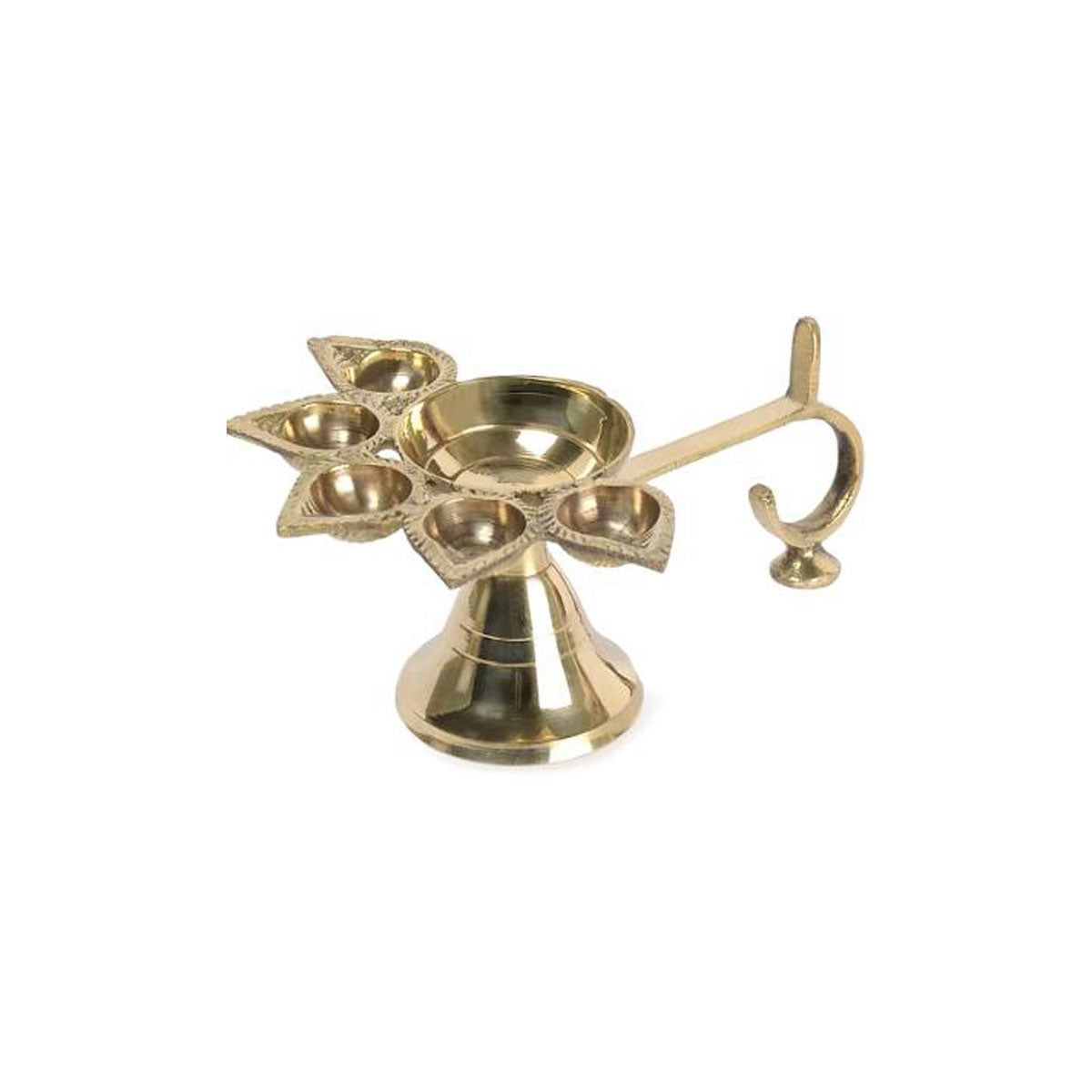 Brass Punch Mukhi Aarti Diya Jyoti Diya Oil Puja Lamp Puja Diya Aarti Diya Brass Table D