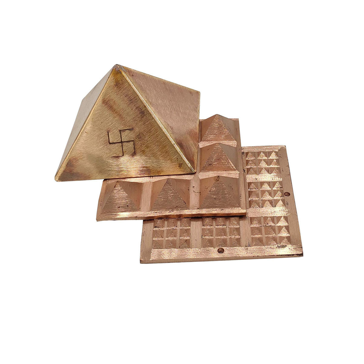 100x Poweful Copper Vastu Pyramid Set – 4 Inch Vastu Remedies for Positive Vastu Energy Vibrations at Home, Office, Factory, Plot