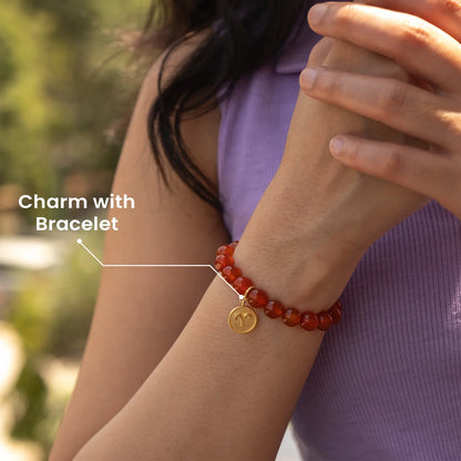 Aries Zodiac Gift Box with Carnelian Crystals