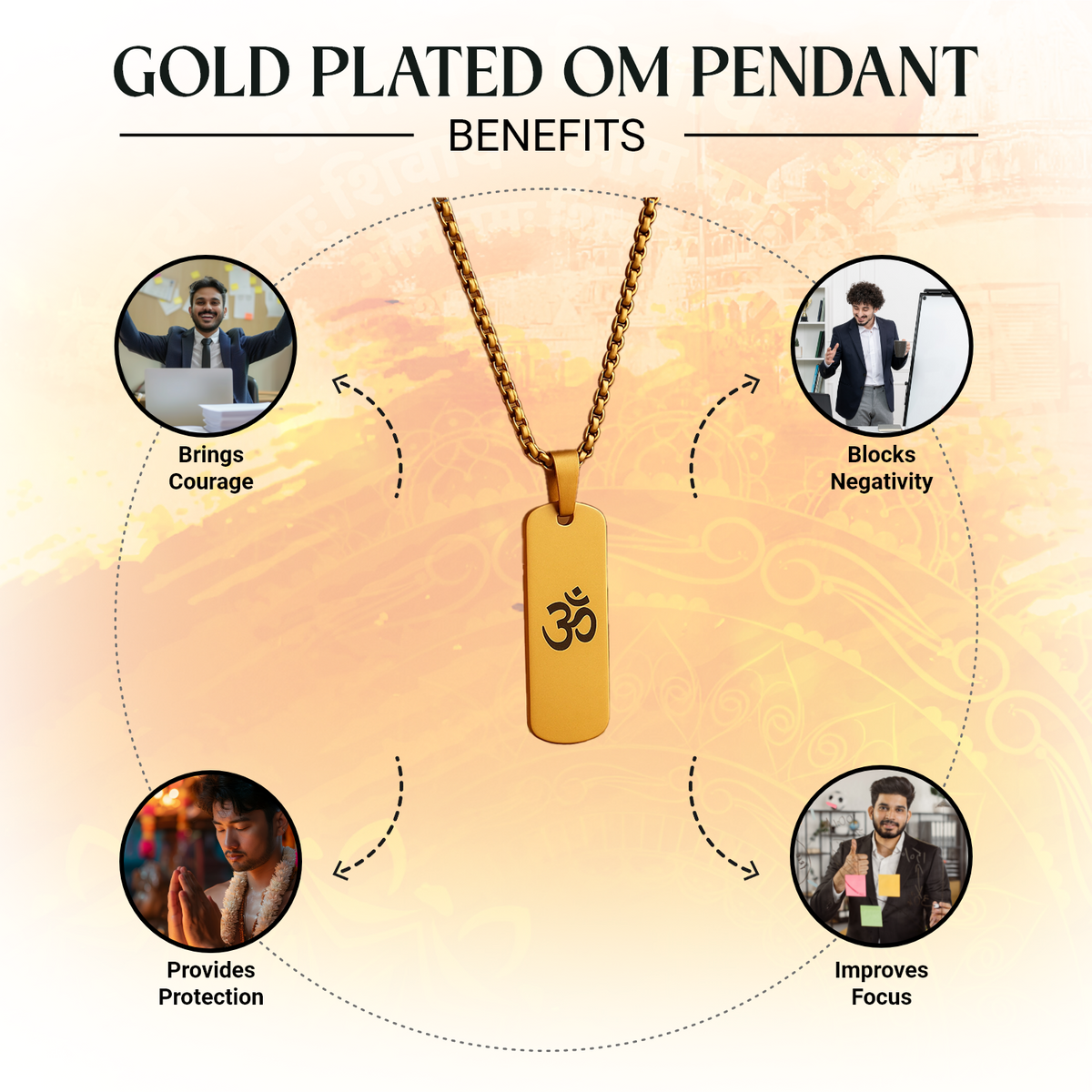 Gold Plated Om Pendant