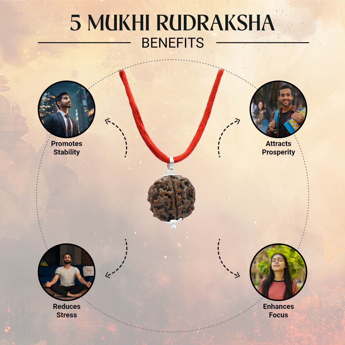 Nepal Origin 5 Mukhi Rudraksha (Silver Capped)