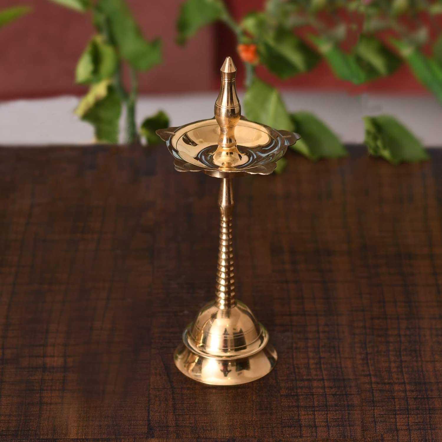 Brass Traditional Kerala Diya Oil Lamp Stand For Decor Dfbs415