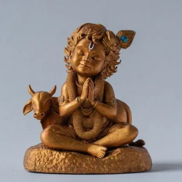 Baal Krishna with Cow 8 CM