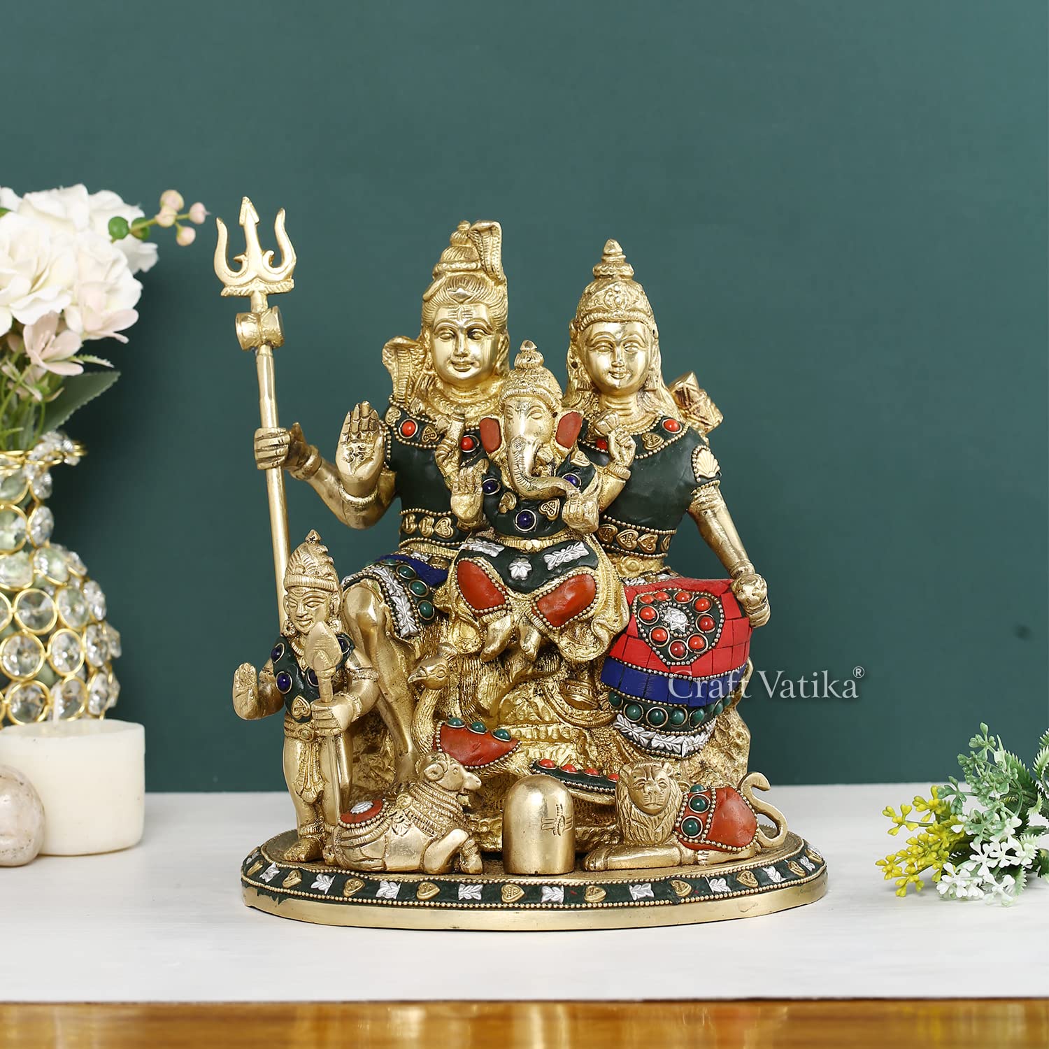 Shiv Parivar Ganesha Parvati Kartik Idol SHTS118