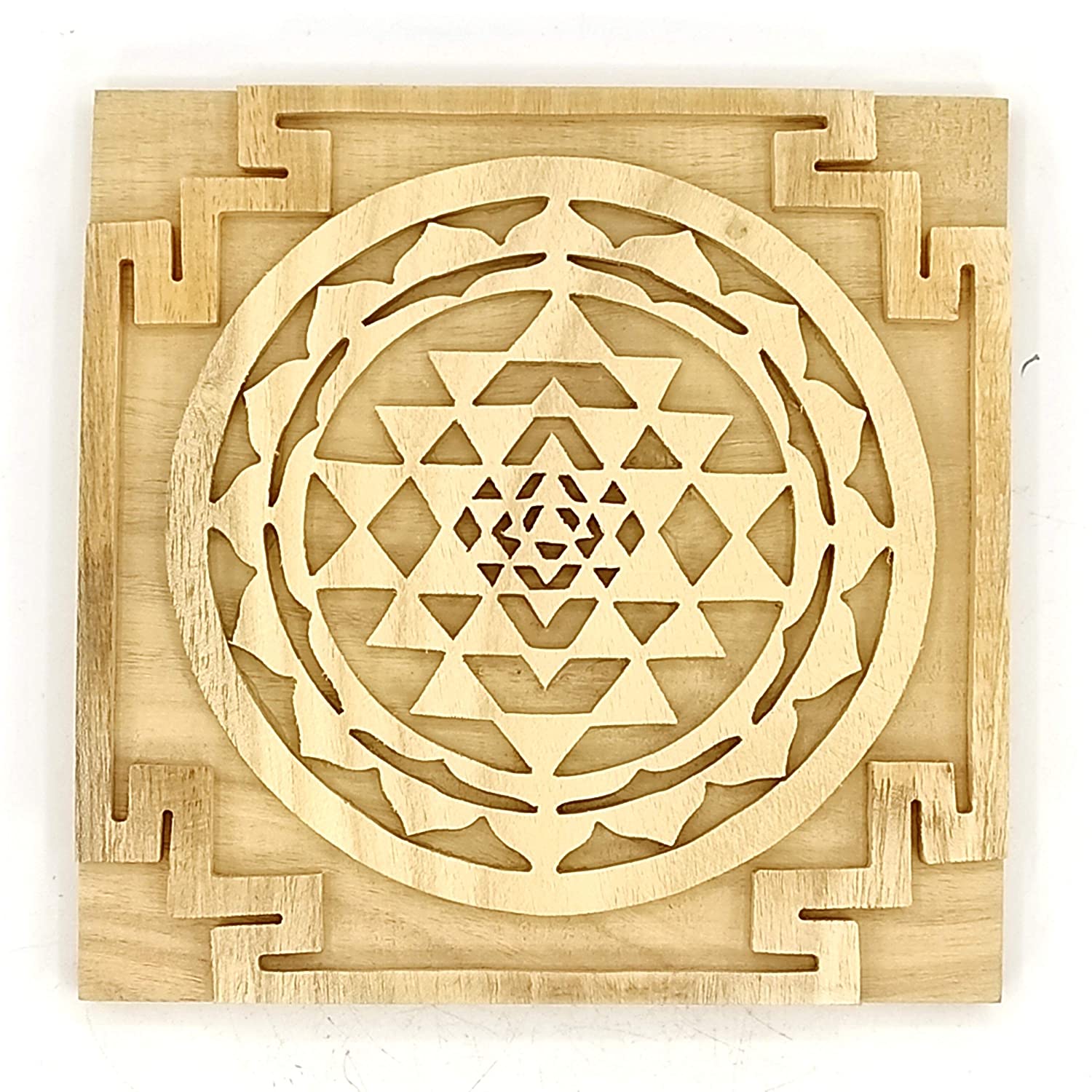 Sevan/Shriparni Wood Shree Yantra for Health Wealth Home/Office