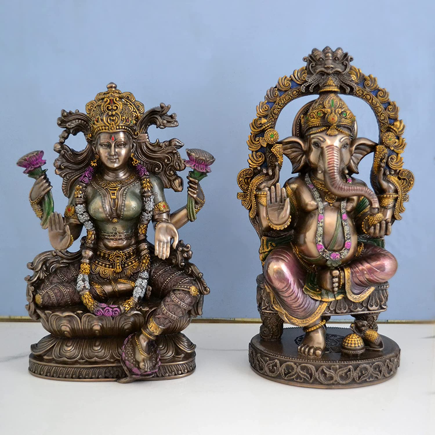 Goddess Lakshmi Ganesha Resin Idol Set Lgmas116