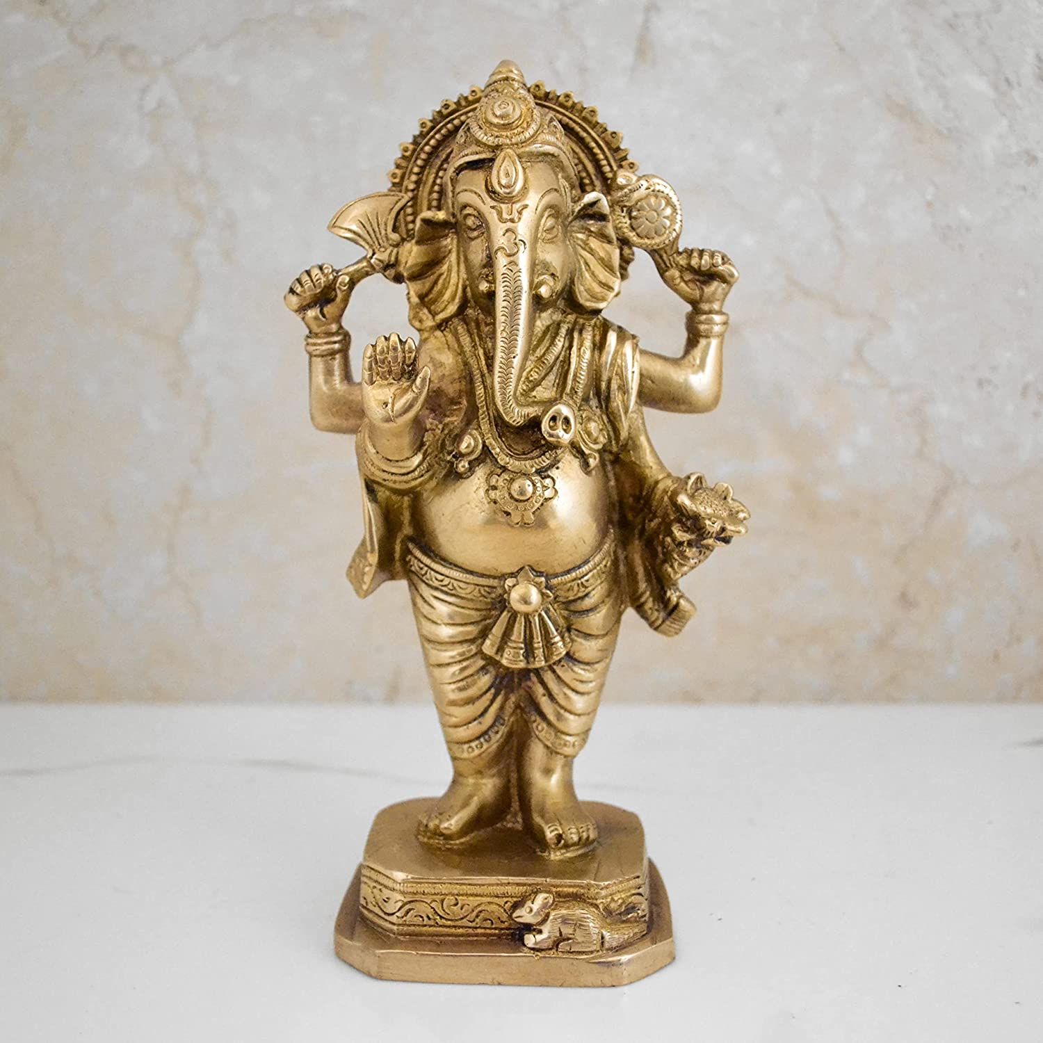 Lord Ganesha Standing Position Brass Idol Gbs246