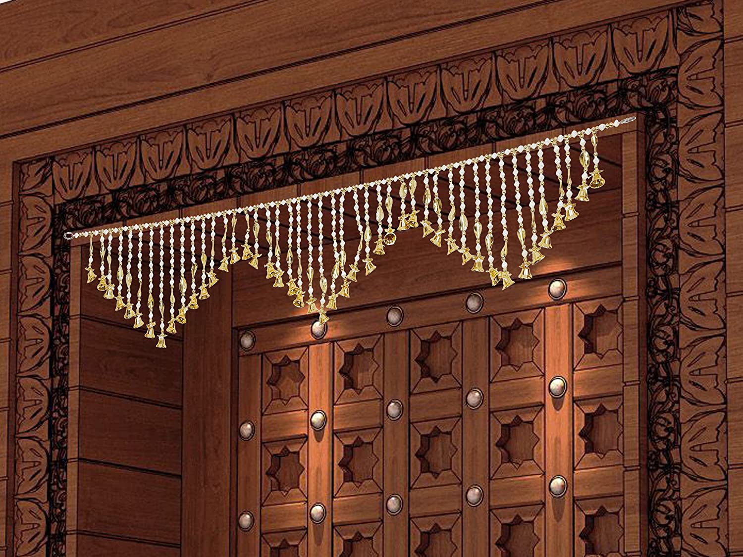 Pearls With Bell Hanging Bandarwal For Door Toran112