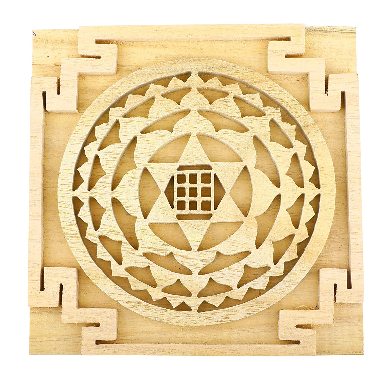 Sevan/Shriparni Wood Kuber Yantra for Health Wealth Home/Office