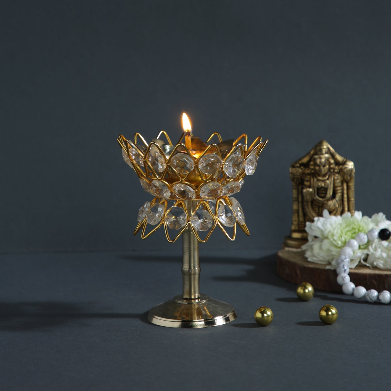 Crystal Brass Diya DFBS462