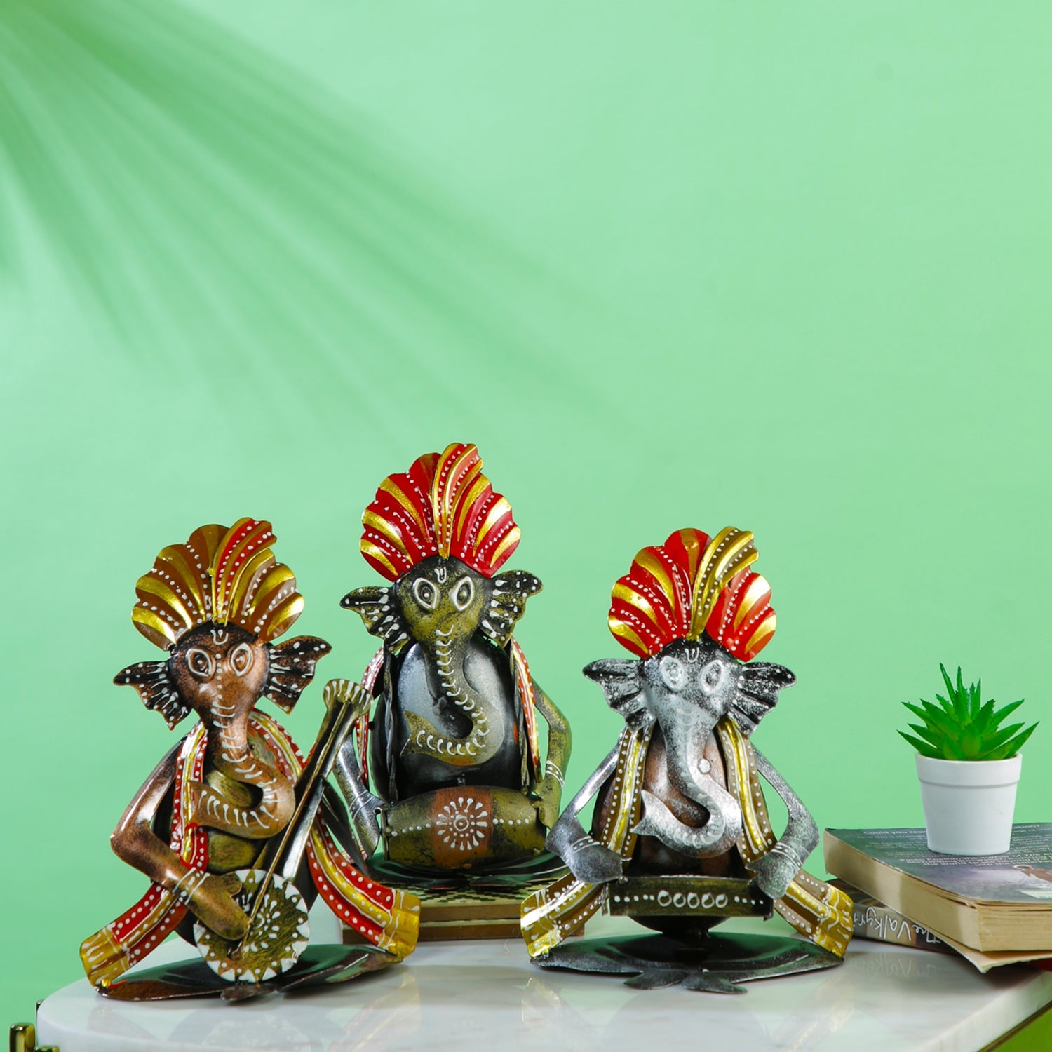 Metal Musical Ganesha Set of 3, DFMS475