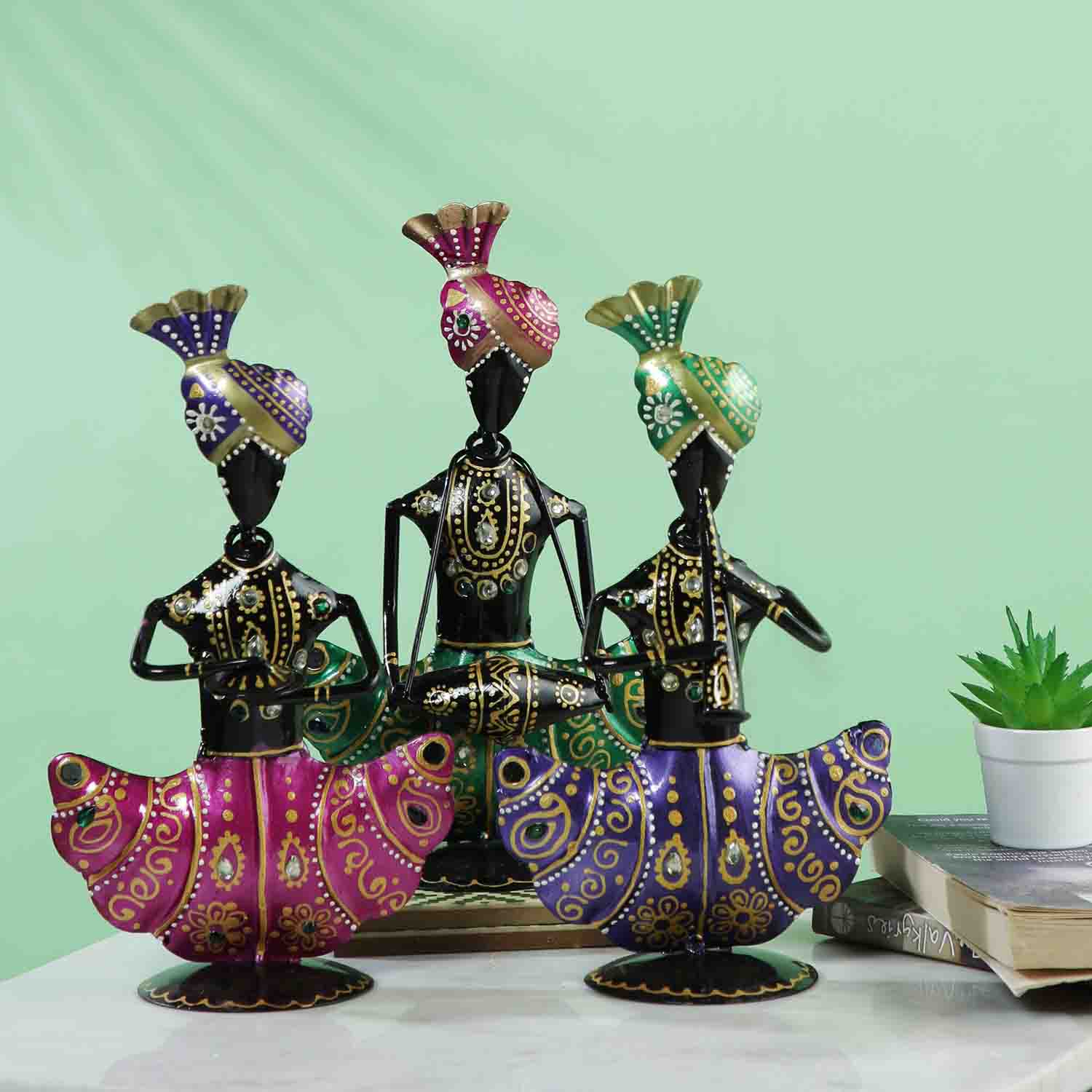 Rajasthani Iron Musician Mens Set of 3,DFMS446