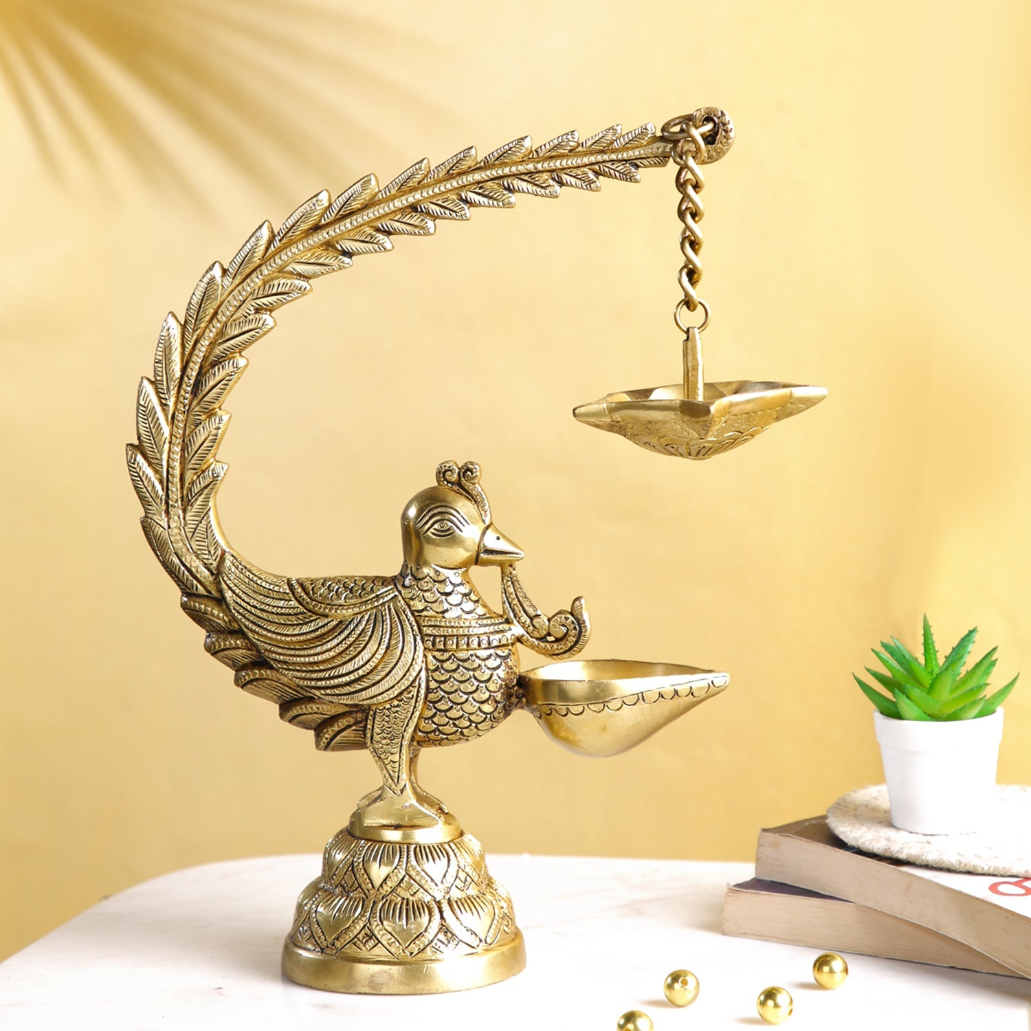 Peacock Bird Design Brass Diya For Home Decor Dfbs420