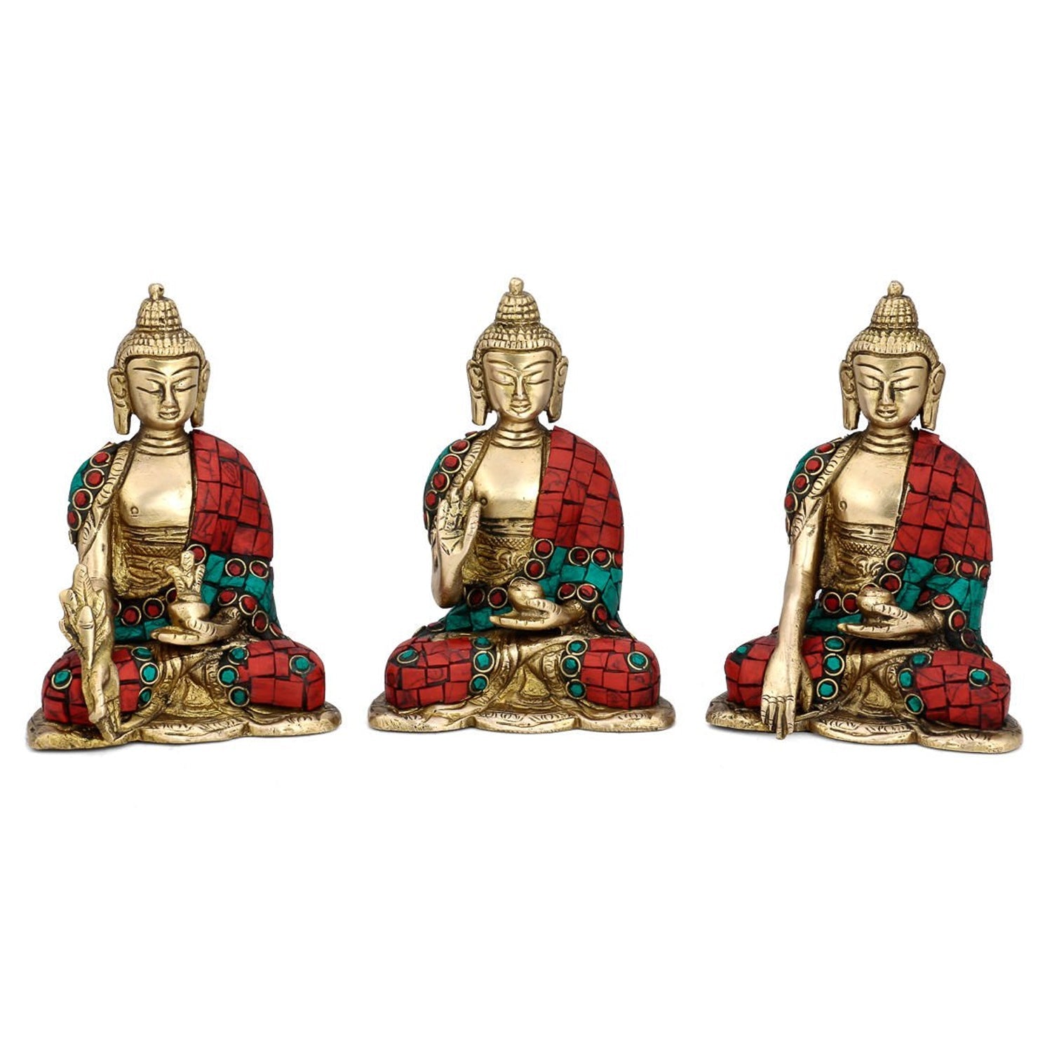 Set Of 3 Buddha Meditating Buddha Statue Bts194