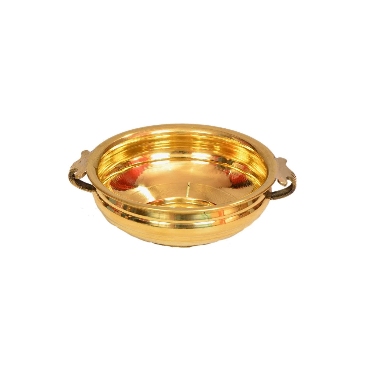 Brass Traditional Bowl Showpiece, Standard, Natural Brass, Golden Yellow