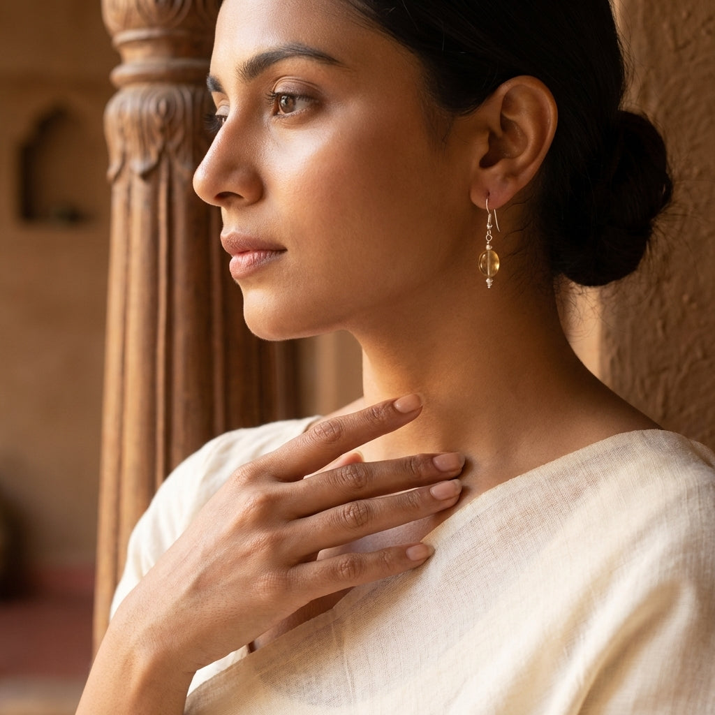 Honey drops Citrine Earrings_CRE10