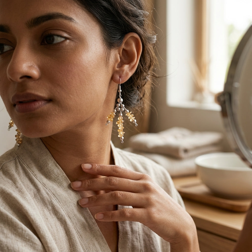 Elara Citrine Chips Earrings_ER42