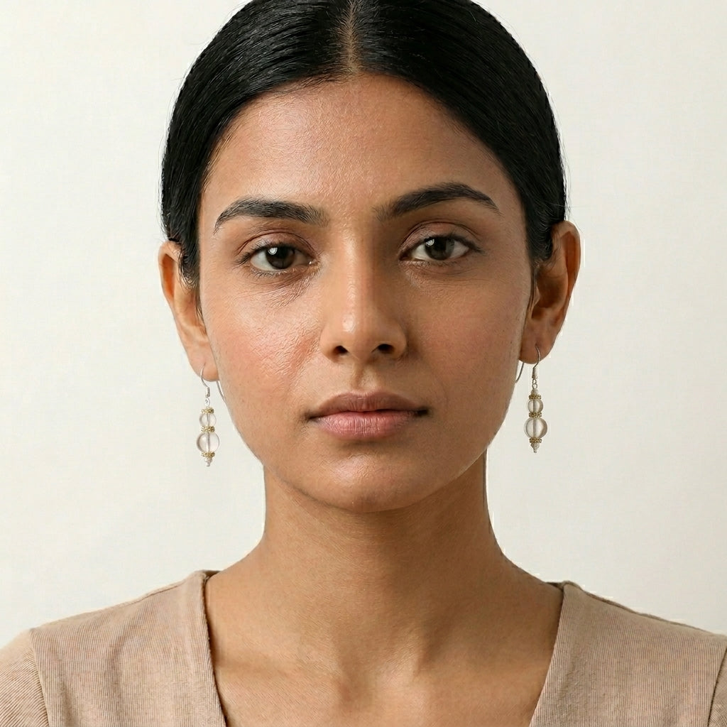 Glasstone Clear Quartz Earrings_QE02