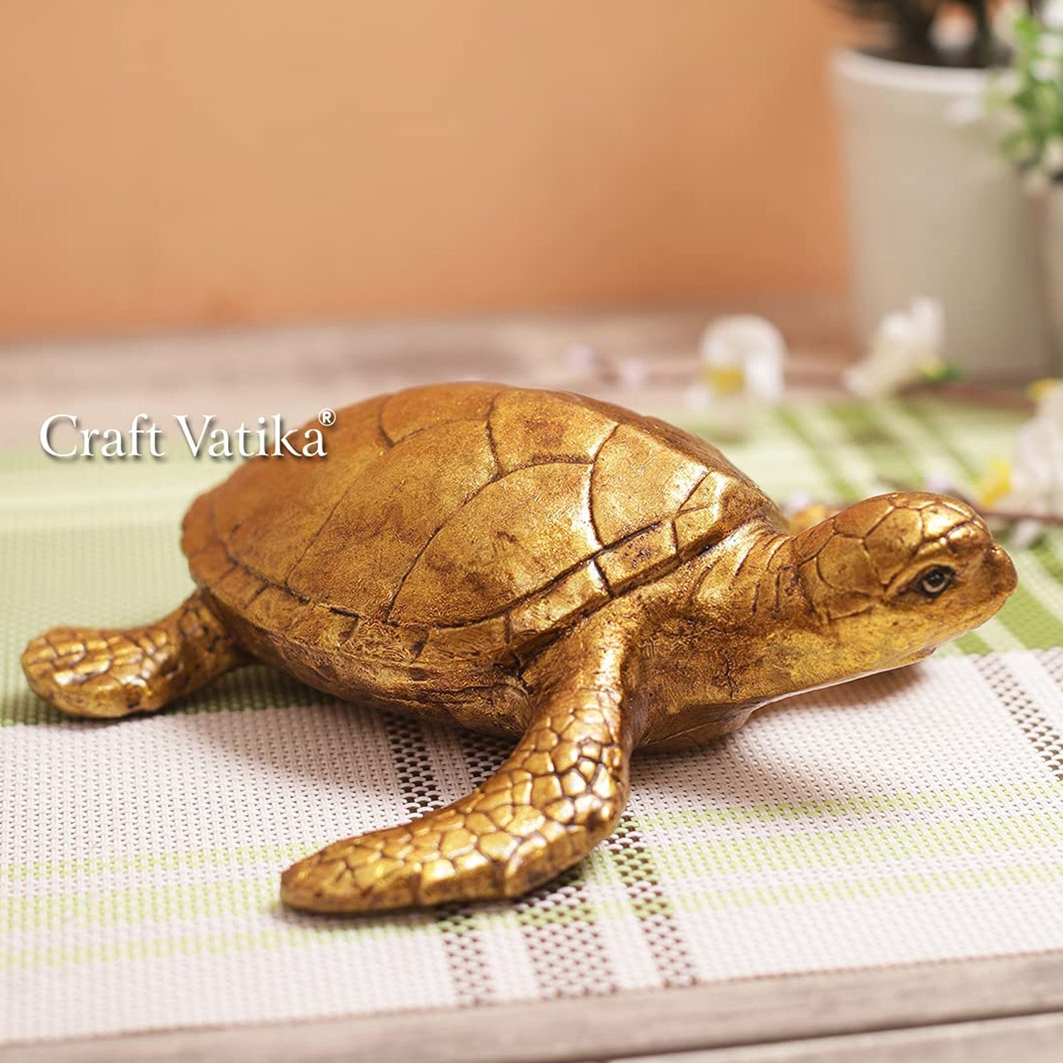 Resin Fengshui Tortoise Showpiece For Home Vastu Dfmas349