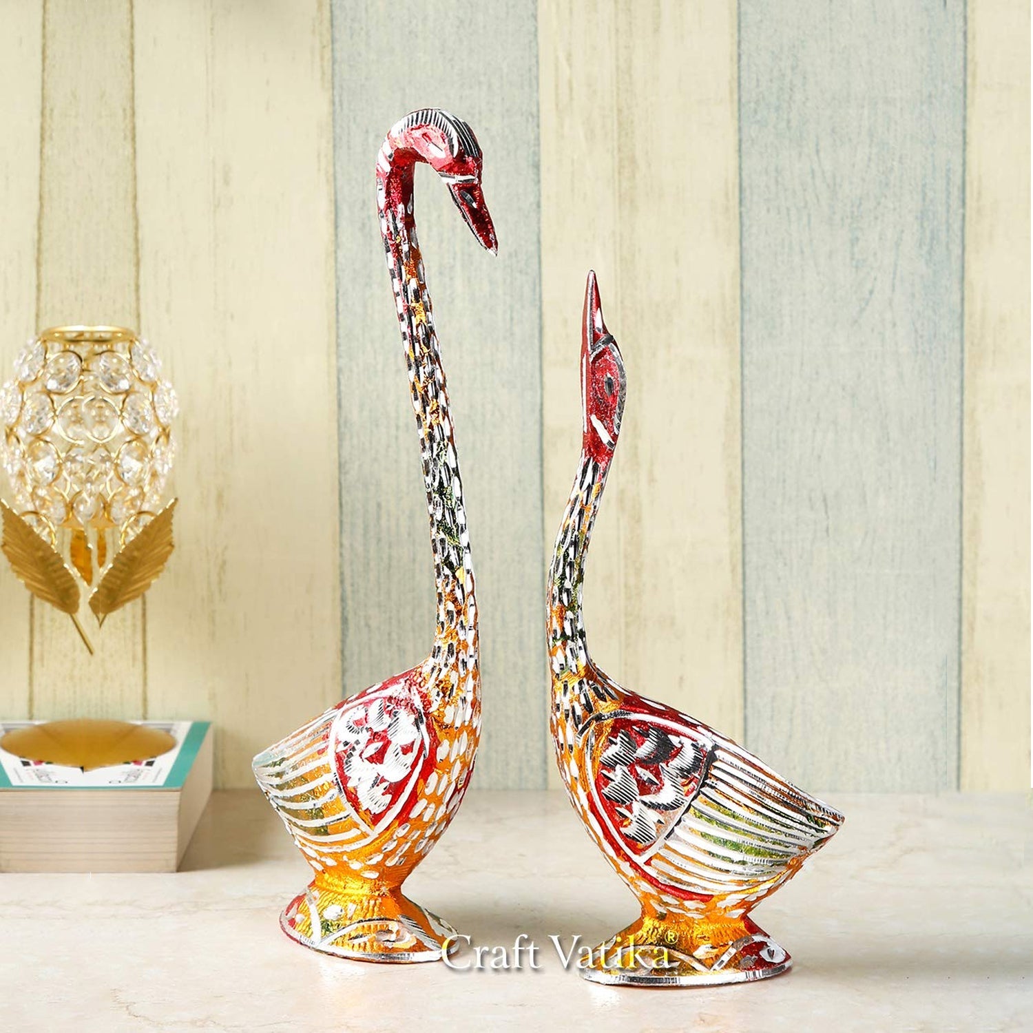 Metal Kissing Duck Swan Love Couple Bird Pair Dfms121