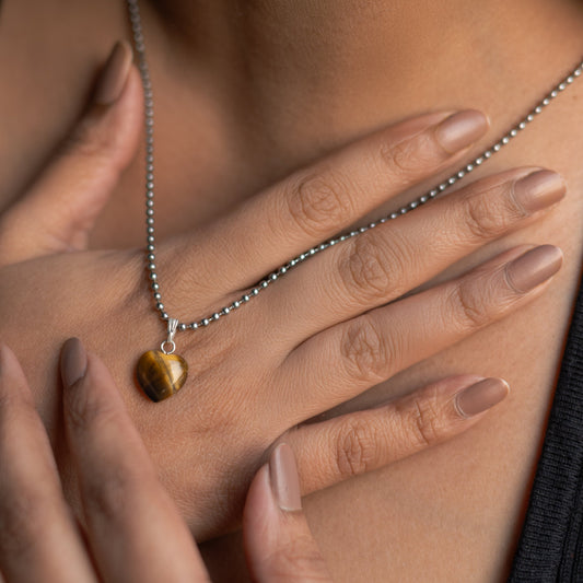 Tiger Eye Heart Pendant