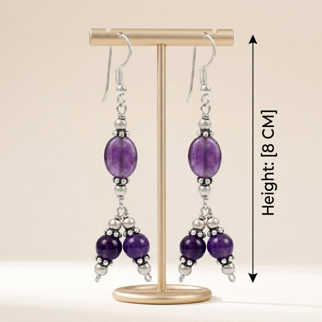 Grape glow Amethyst Earrings_ ER03