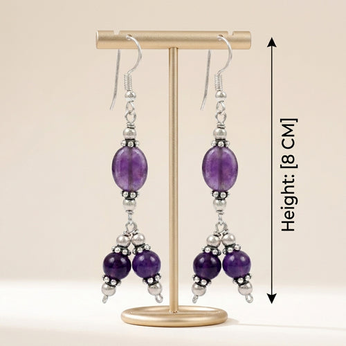Grape glow Amethyst Earrings_ ER03