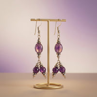 Grape glow Amethyst Earrings_ ER03