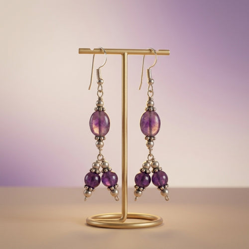Grape glow Amethyst Earrings_ ER03