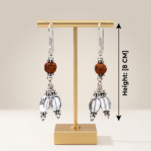 Rudra Crystal Rudraksh & Clear Quartz Earring_ER04