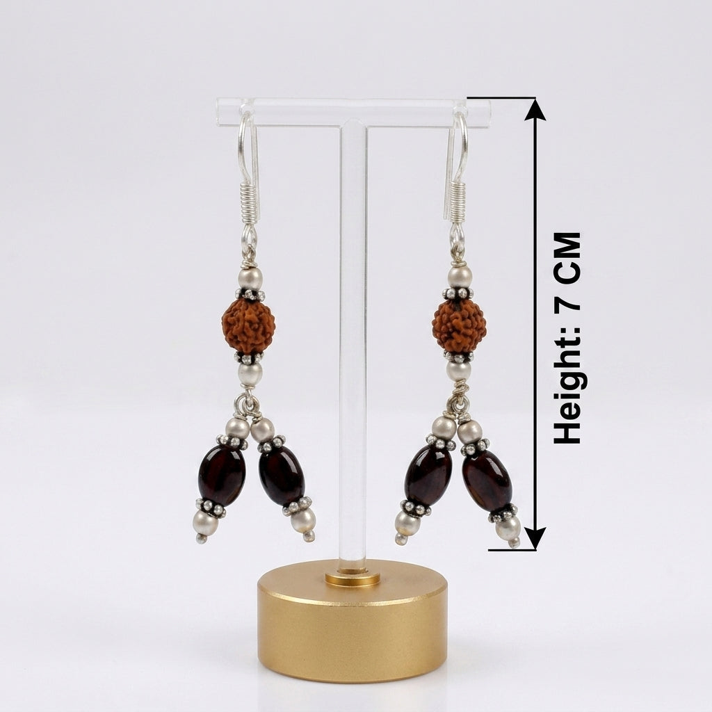 Earth & Fire Garnet Rudraksha Earring_ER06