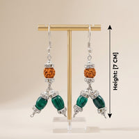 Soul Sync Greens Malachite & Rudraksh Earrings_ER11