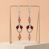 GlowRudra Sunstone & Rudraksha Earrings_ER13