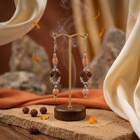 GlowRudra Sunstone & Rudraksha Earrings_ER13