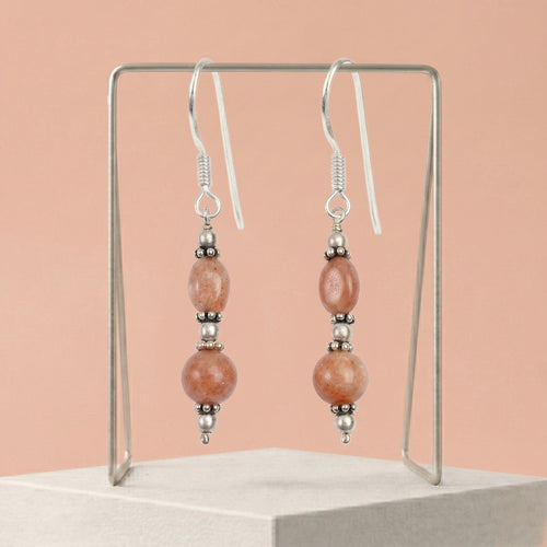 Peach Solar Sunstone Earrings_ER14