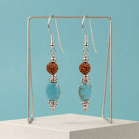 Rudra wave Turquoise & Rudraksh Earrings_ER19