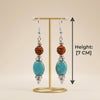 Rudra wave Turquoise & Rudraksh Earrings_ER19