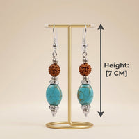 Rudra wave Turquoise & Rudraksh Earrings_ER19