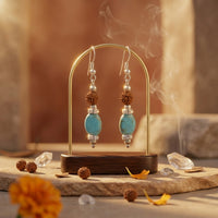 Rudra wave Turquoise & Rudraksh Earrings_ER19
