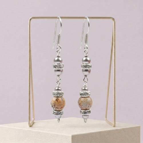 Rustic Amber Jasper Earrings_ER36