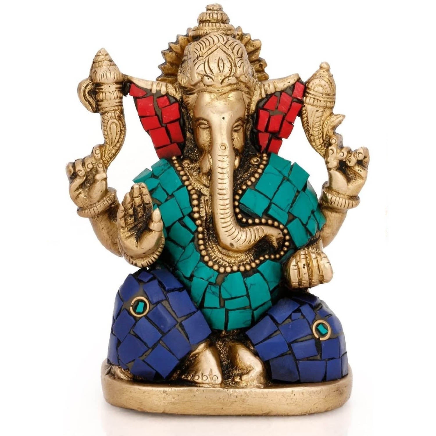 God Ganpati Brass Idol In Blessing Sculpture Worship Statue Gts210