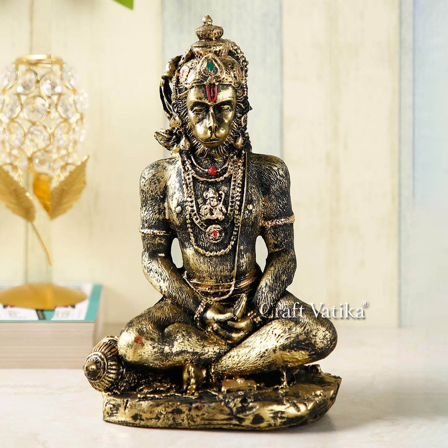 Hanuman Idol In Dhyan Mudra Meditating Resin Statue Hmas107