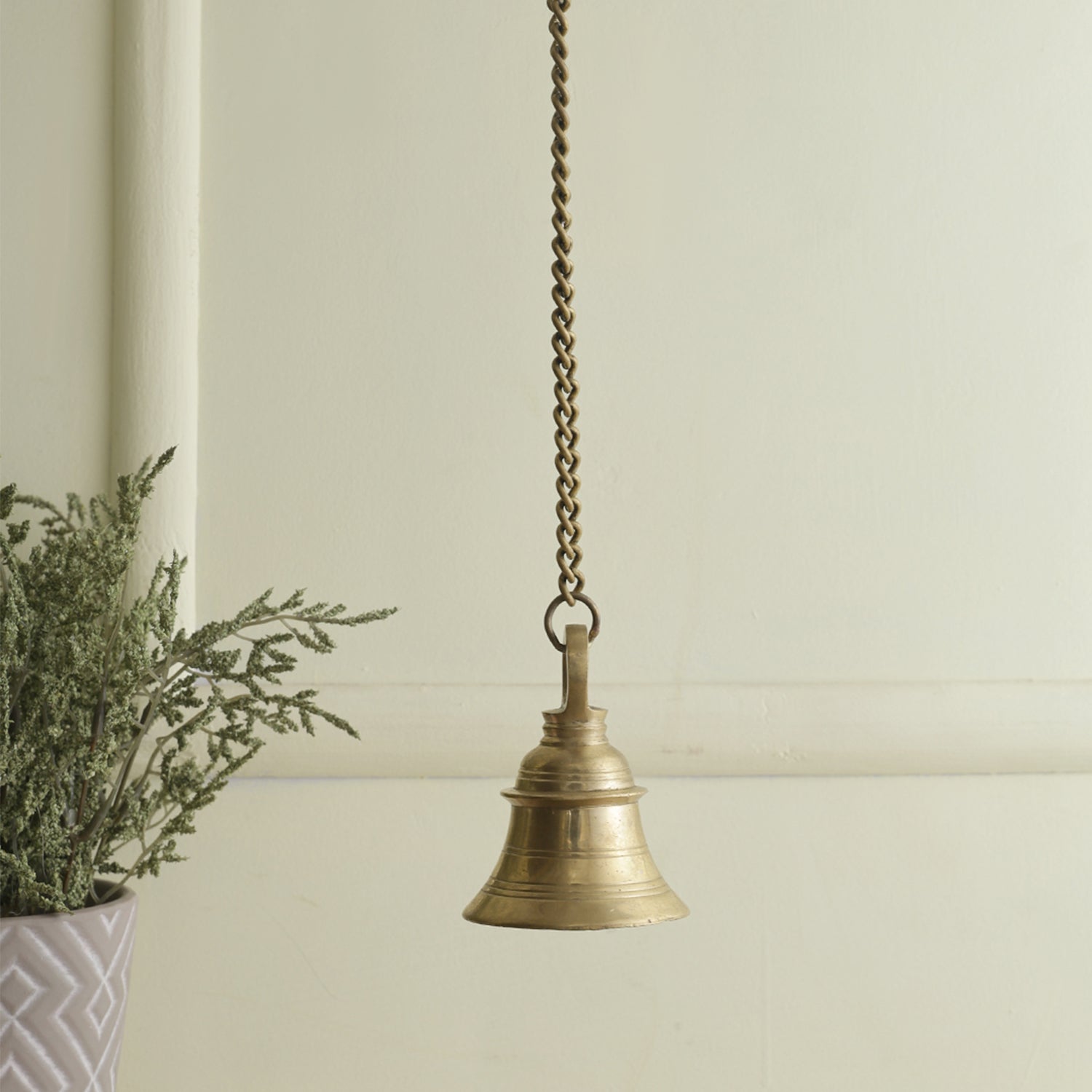 Golden Brass Hanging Bell Ghanti For Temple Dfbw163