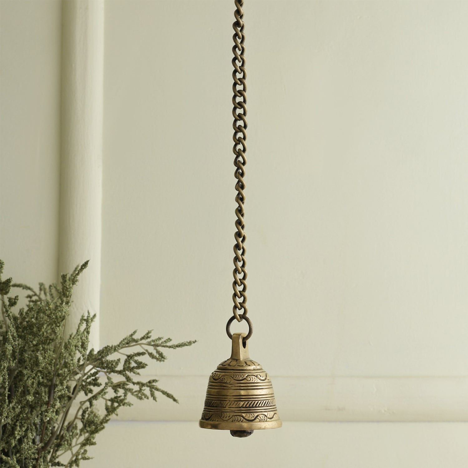 Brass Temple Hanging Bell With Chains And Hook Dfbw162