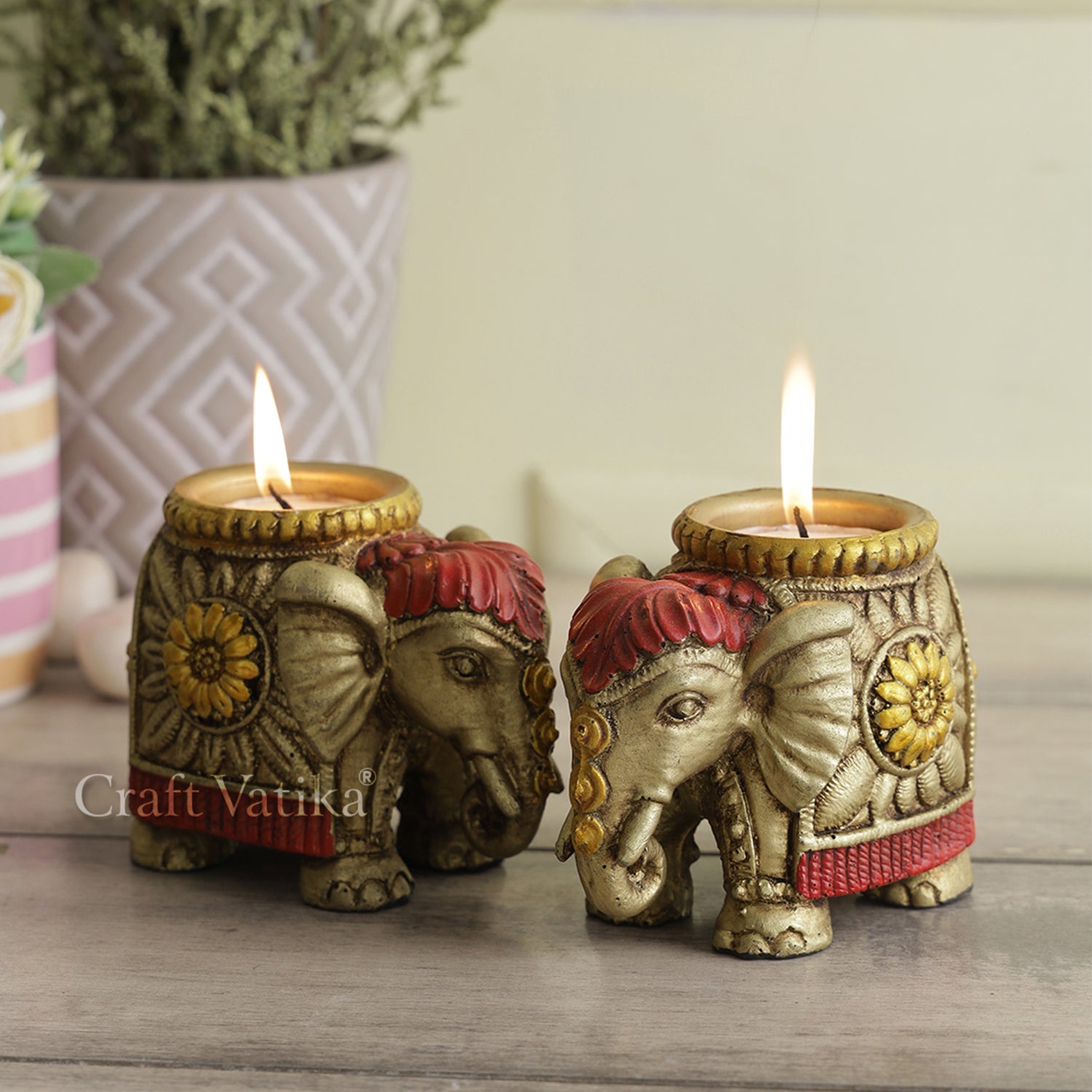 Elephant Shaped Tea Light Candle Holder