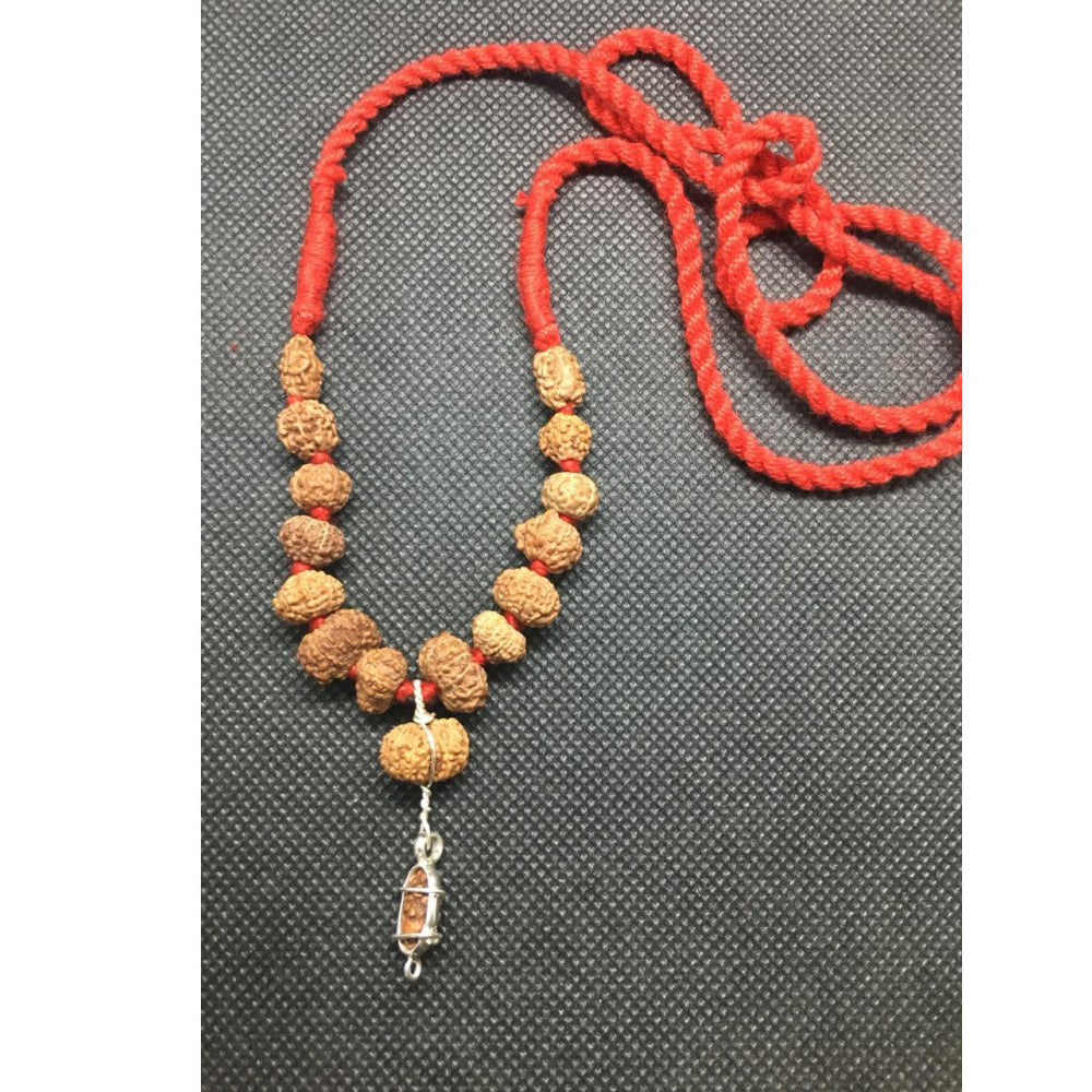 1 to 14 Mukhi + Ganesh and Gauri Shanakar All Indonesian Siddha Mala in very small size beads In Red Thread 10 mm - 11 mm Lab Certified