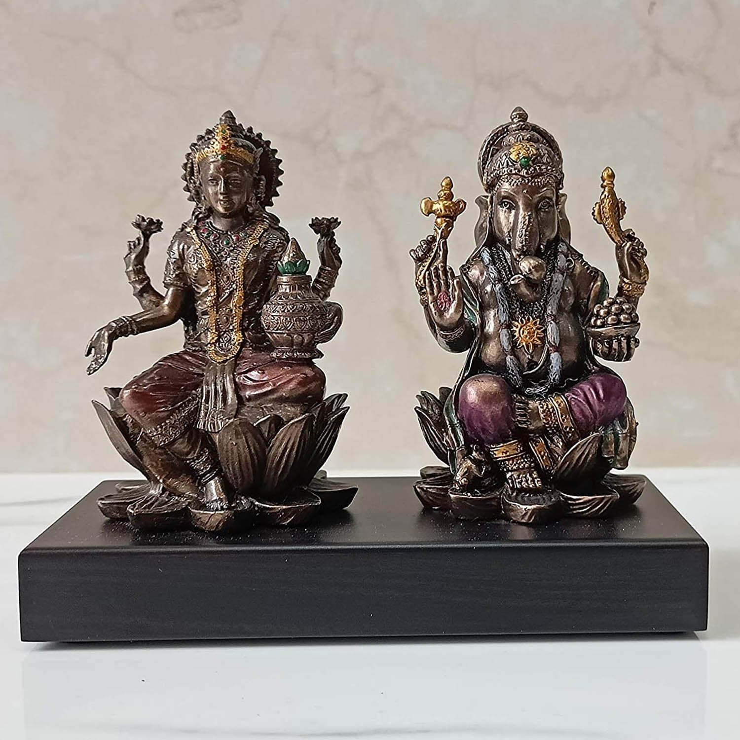 Polyresin Lakshmi Ganesha Decorative Puja Idol Lgmas112