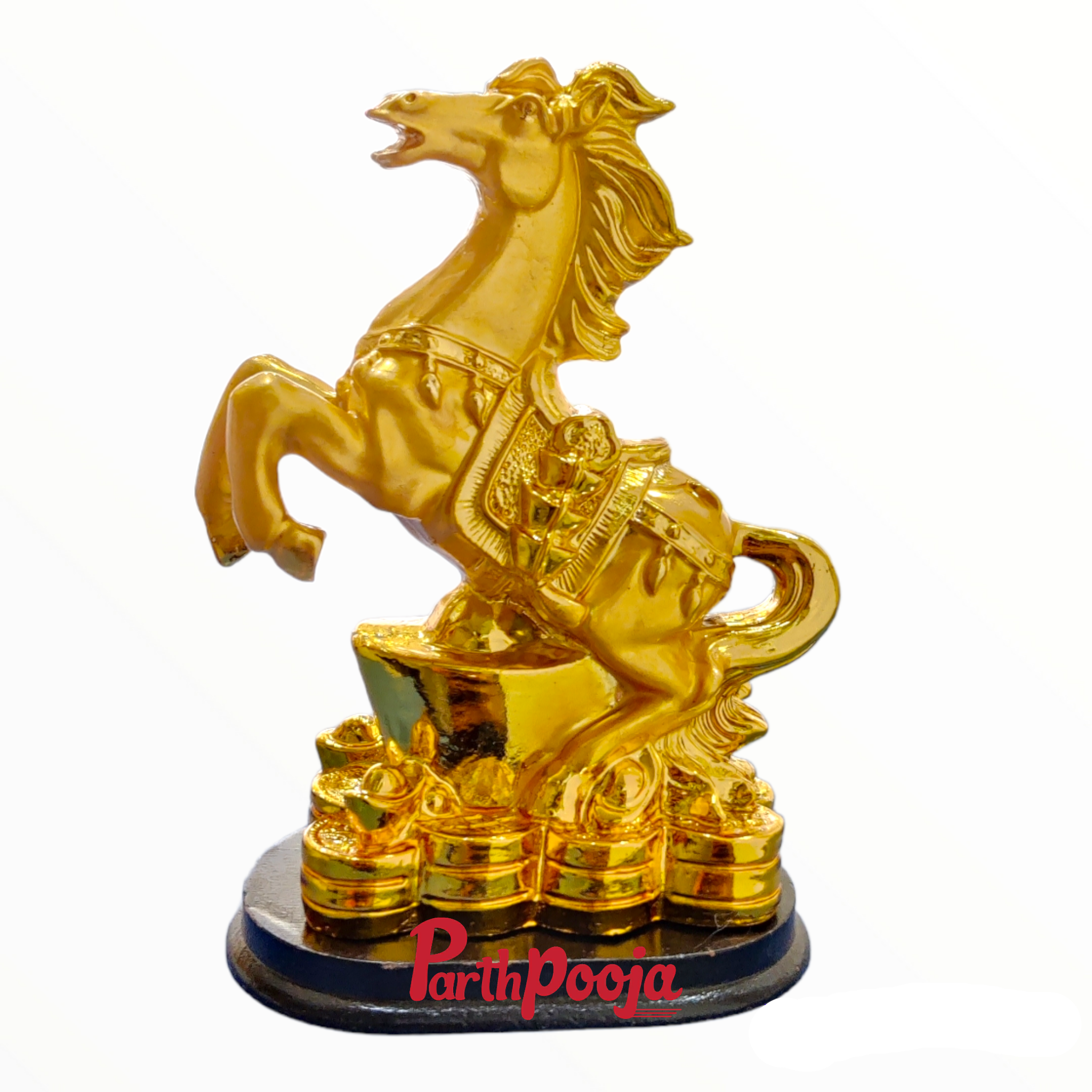 Feng Shui Gold White Horse Statue Figurine