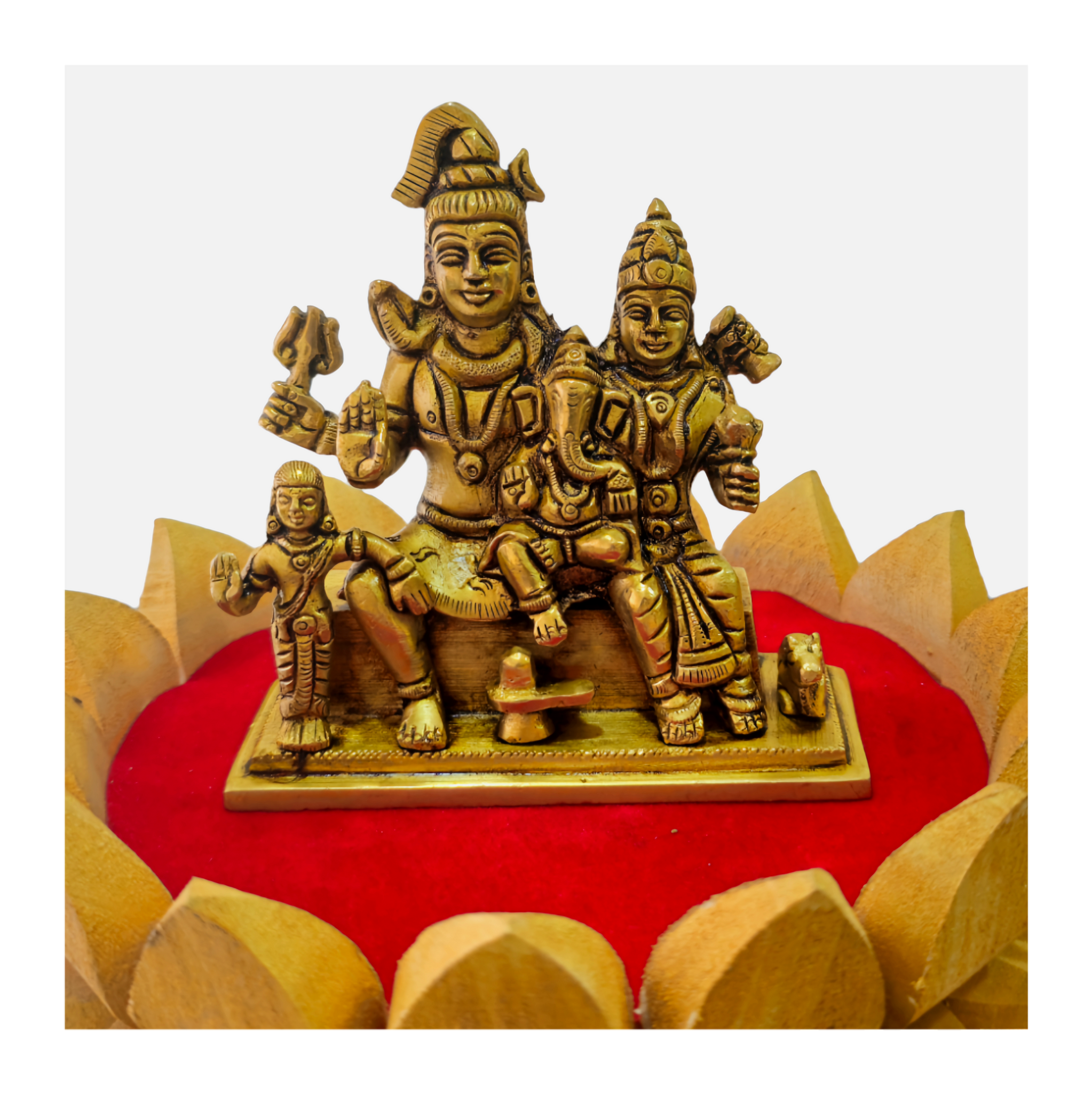 Handcrafted Lord Shiva Family In Brass