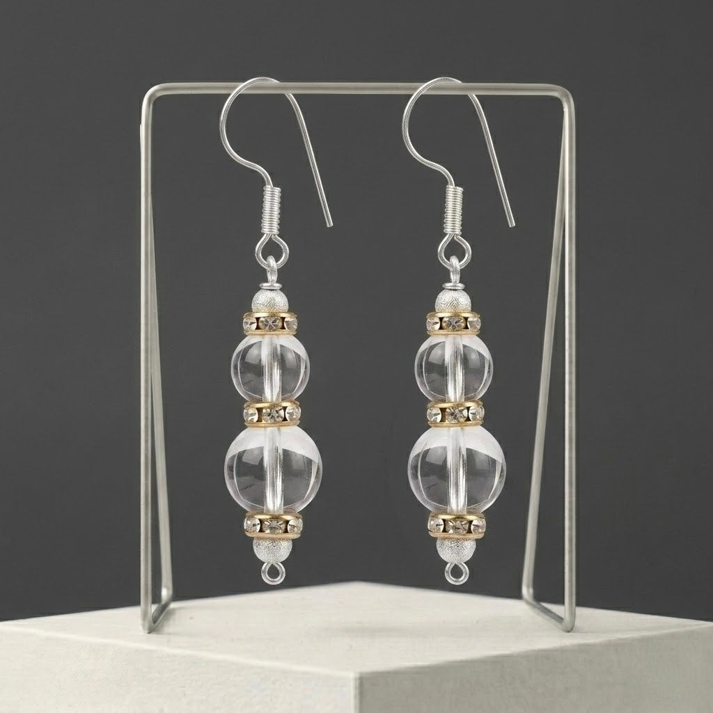 Glasstone Clear Quartz Earrings_QE02